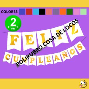 BANDERIN CARTON LETRAS DORADAS/PLATEADAS