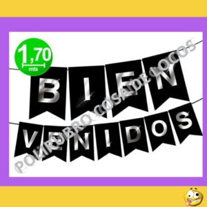 BANDERIN CARTON FELIZ CUMPLE/BIENVENIDOS