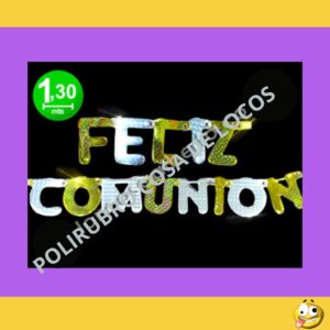 BANDERIN HOLOGRAFICO FELIZ COMUNION