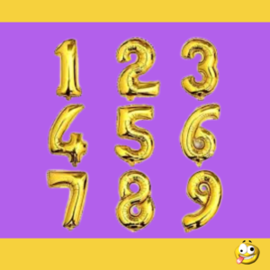 GLOBO METALIZADO NUMERO DORADO 16" 36 CM