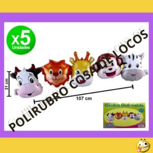 SET DE GLOBOS PERSONAJES 5PCS ANIMALES