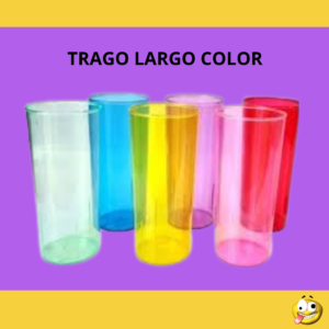 VASO TRAGO LARGO COLOR ACRILICO/COLOR X10