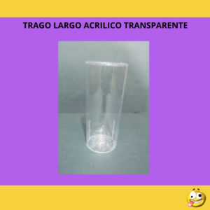 VASO TRAGO LARGO BLANDO TRANSP/COLOR X10