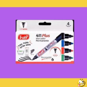 MARCADOR TRABI 411 PERMANENTE RED X4